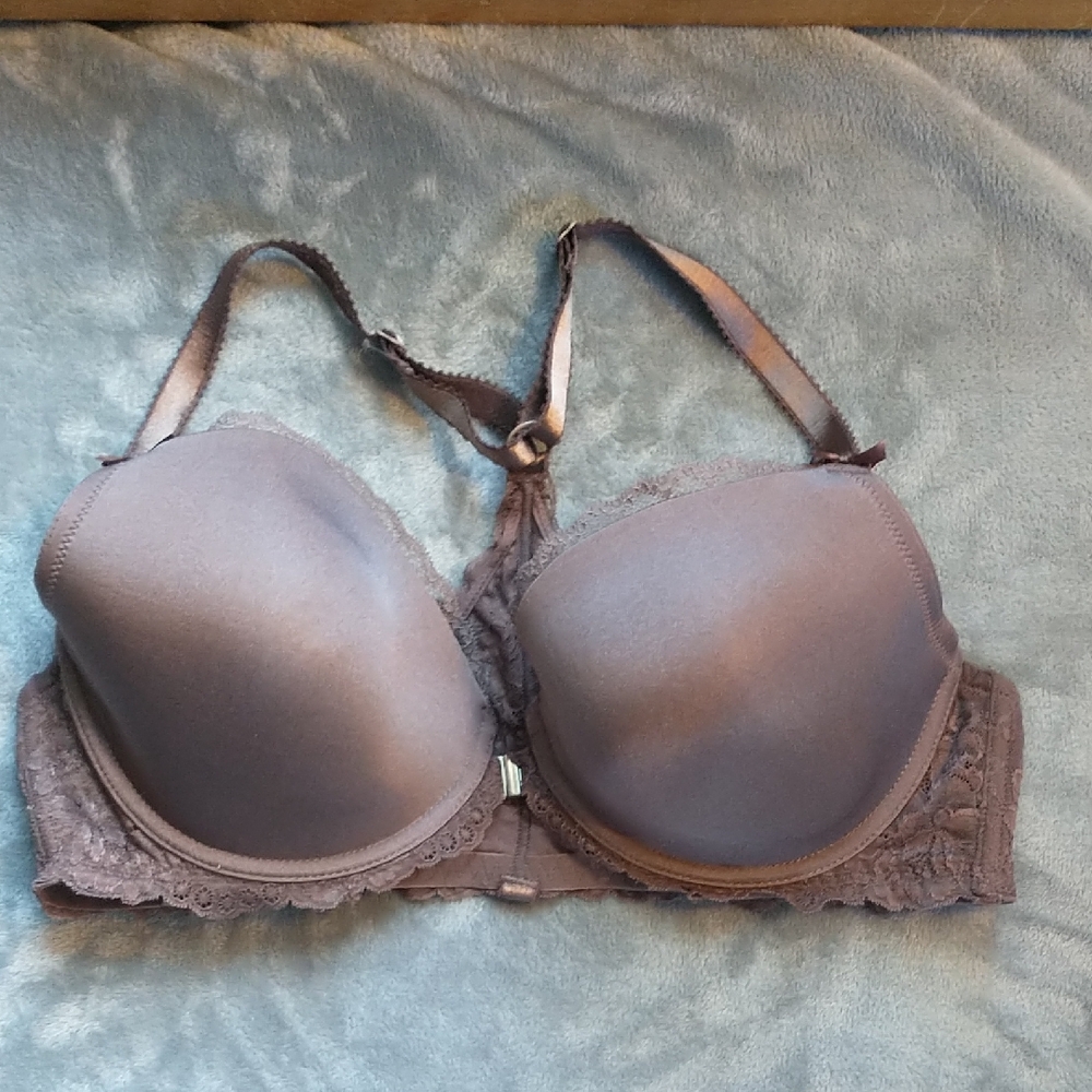 Adore Me Racerback With Lace Accents Purple Bra